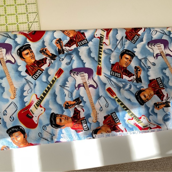 Other - Elvis Presley Blue Musical Print Fabric